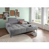Ecksofa Intera Silberfarben, S: 200x188 cm - Silberfarben/Schwarz, KONVENTIONELL, Textil (200/188cm) - Livetastic
