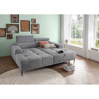 Ecksofa Intera Silberfarben, S: 200x188 Cm - Silberfarben/Schwarz, KONVENTIONELL, Textil (200/188cm) - Livetastic