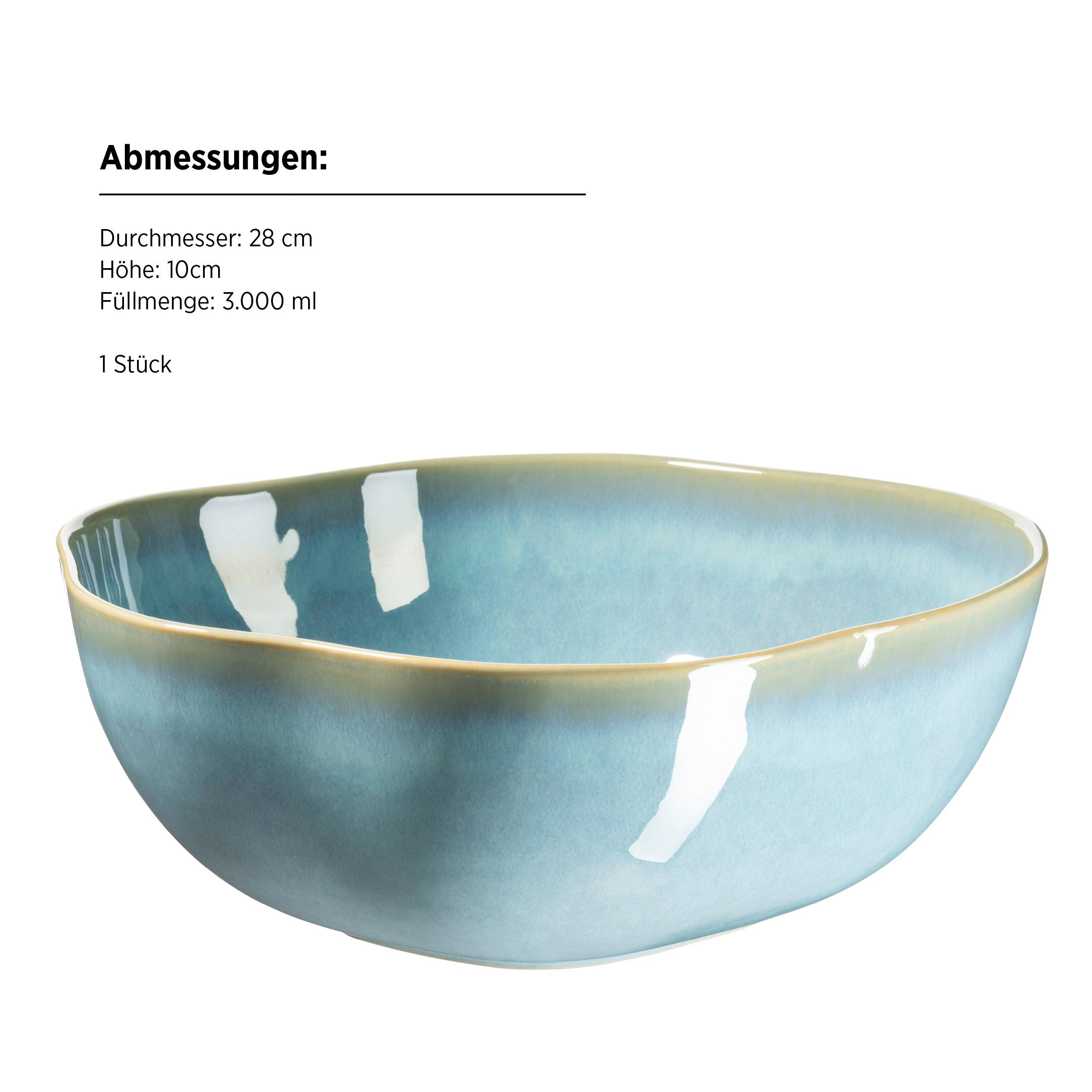 Schüssel Cordelia Grün, 28 Cm - Grün, Trend, Keramik (28/10cm) - Mäser
