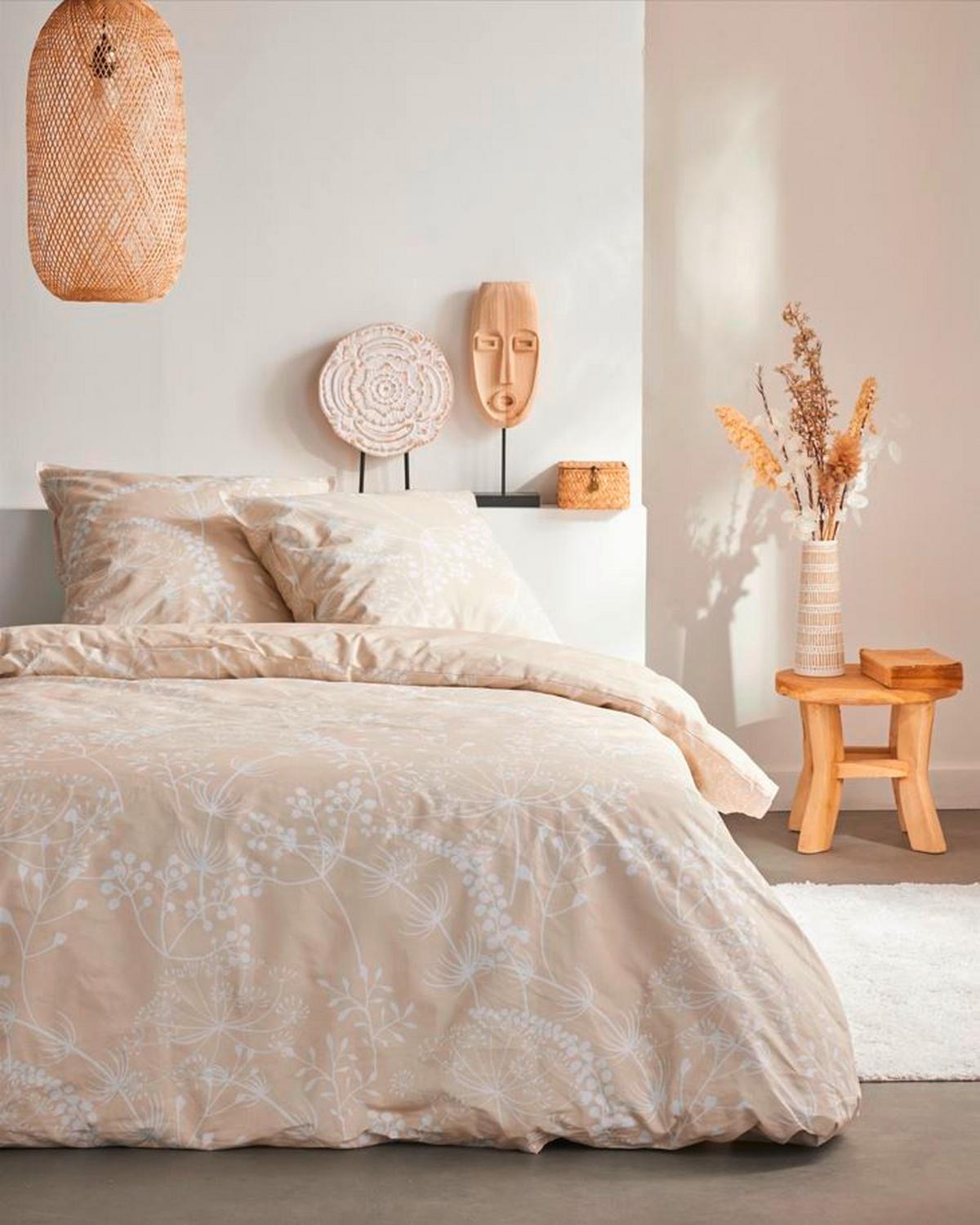 POSTEĽNÁ BIELIZEŇ QC, 70X90/140X200cm - svetlohnedá, Modern, textil (140/200cm)