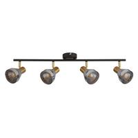 Deckenleuchte Westminster 23801-4sm - Schwarz, Basics, Glas/Metall (81/19,5/19cm)