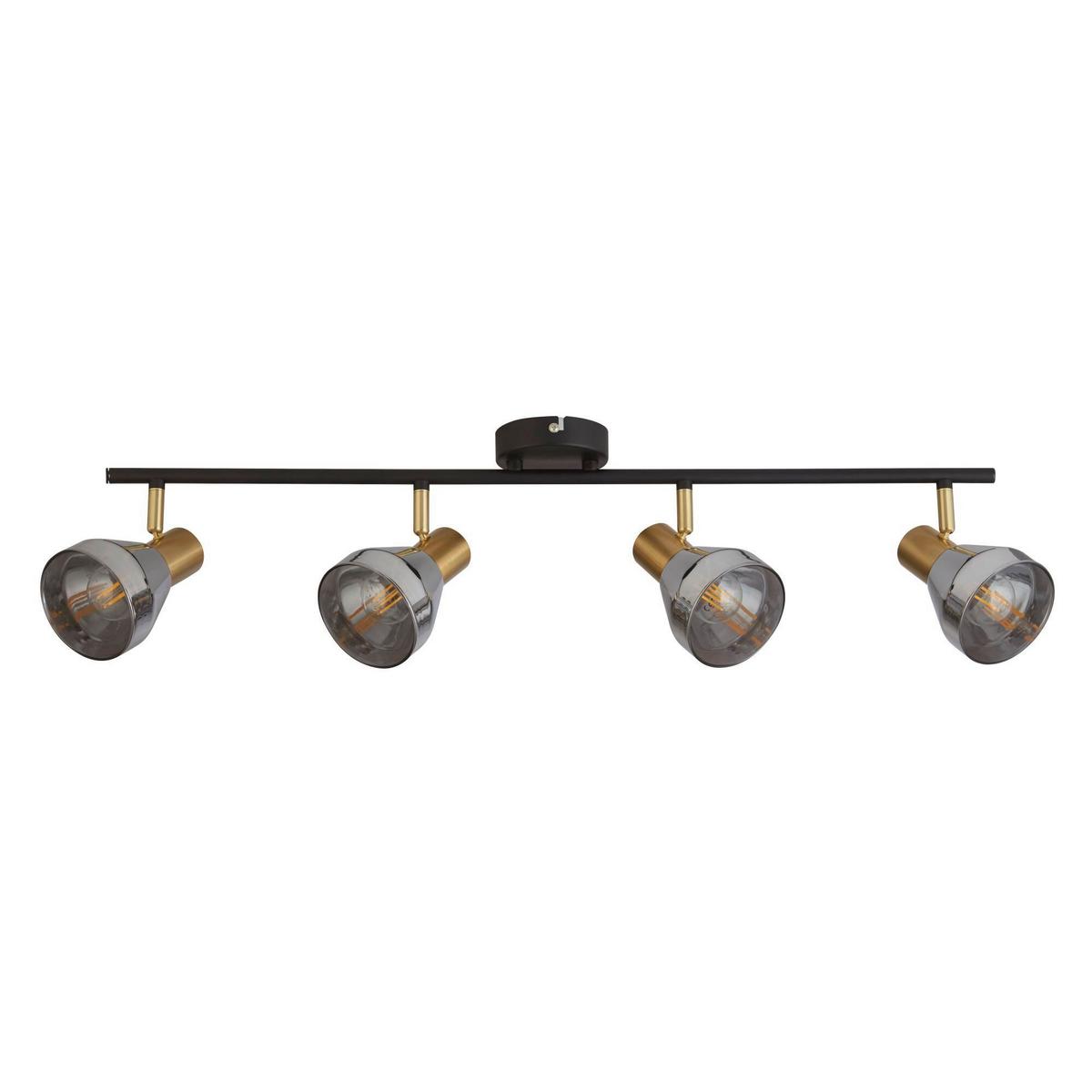 Deckenleuchte Westminster 23801-4sm - Schwarz, Basics, Glas/Metall (81/19,5/19cm)