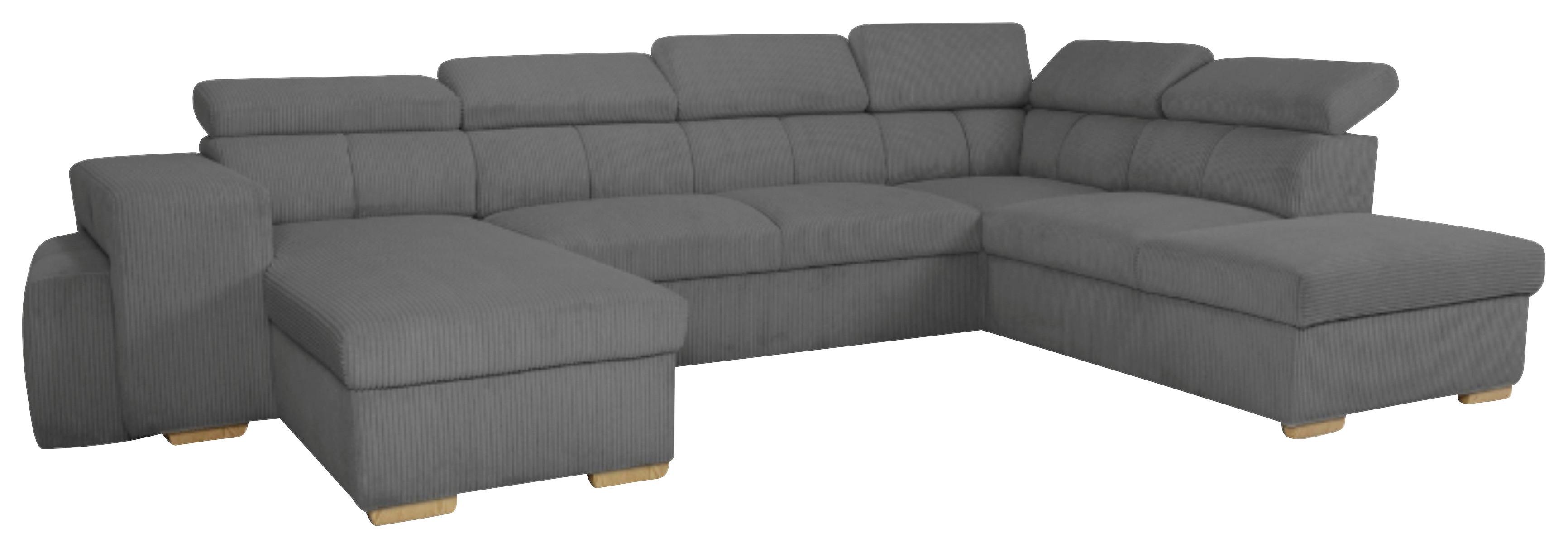 Schlafsofa mit Bettkasten Sirius XL,Anthrazit, 219x334cm - Eichefarben/Anthrazit, KONVENTIONELL, Holz/Holzwerkstoff