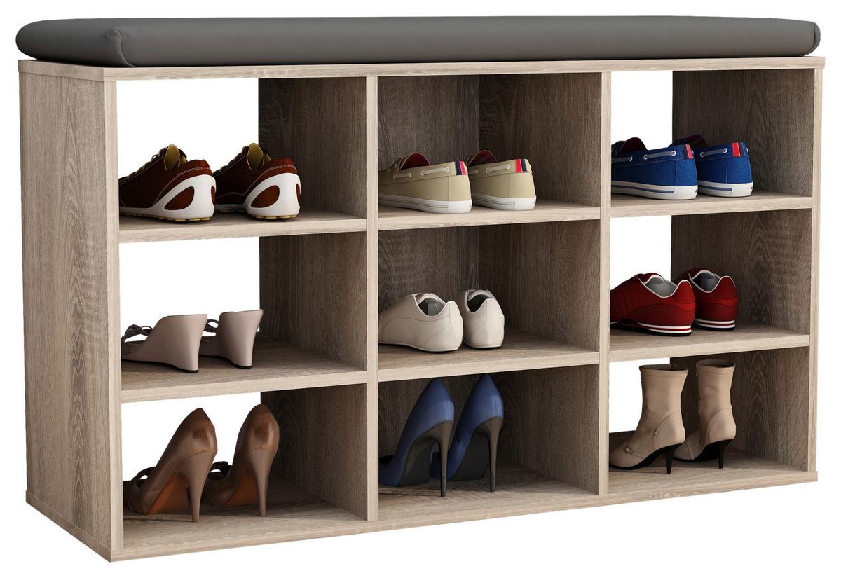 SCHUHREGAL Hinsol Sonoma Eiche, 80 cm - Sonoma Eiche, Design, Holzwerkstoff (80/50/30cm) - MID.YOU