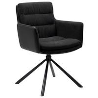 Armlehnstuhl Logan Anthrazit/Schwarz drehbar - Anthrazit/Schwarz, KONVENTIONELL, Holzwerkstoff/Textil (59/88/63cm) - MID.YOU