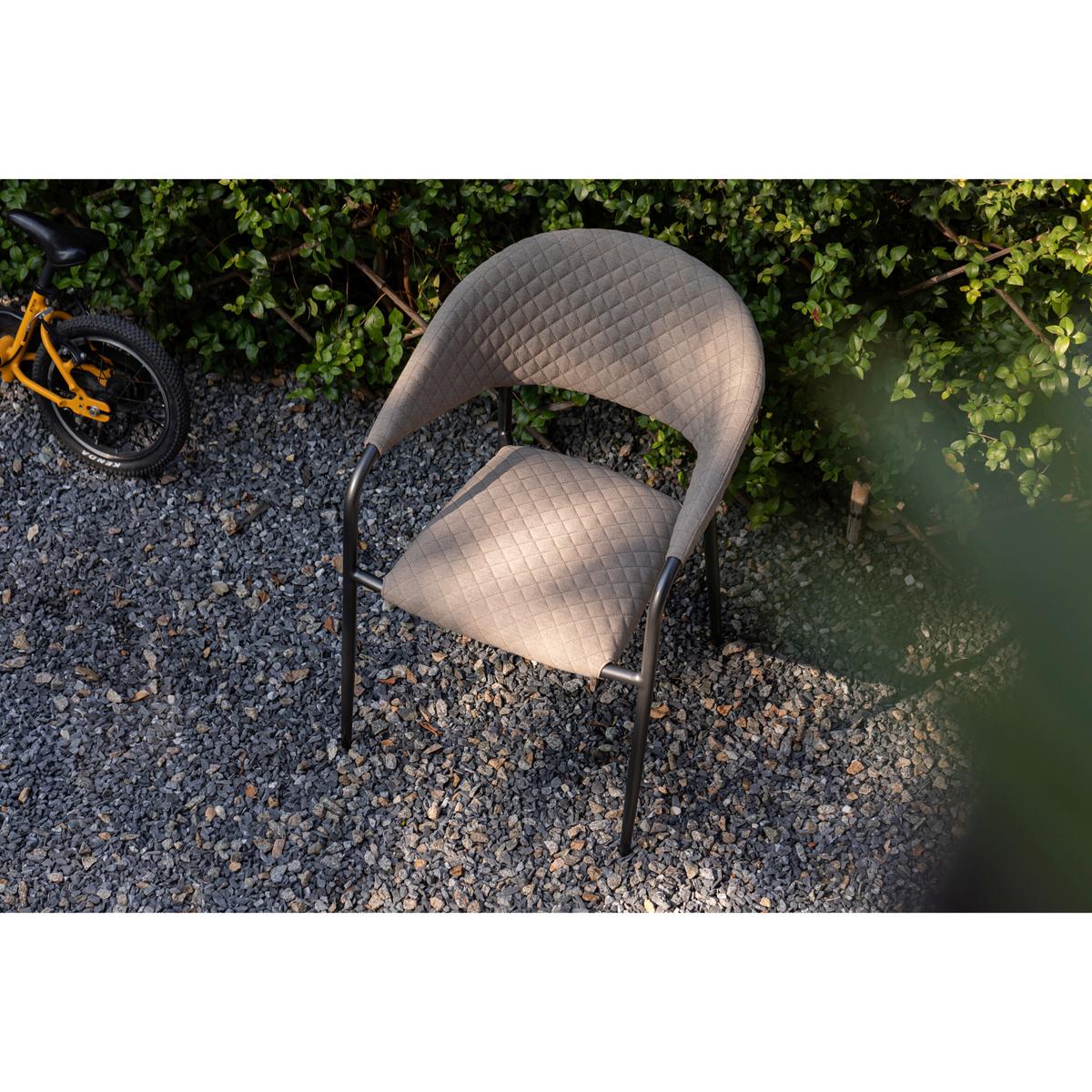 Stapelsessel Puro - Sandfarben/Anthrazit, MODERN, Textil/Metall (58/83/66cm) - Gardenson