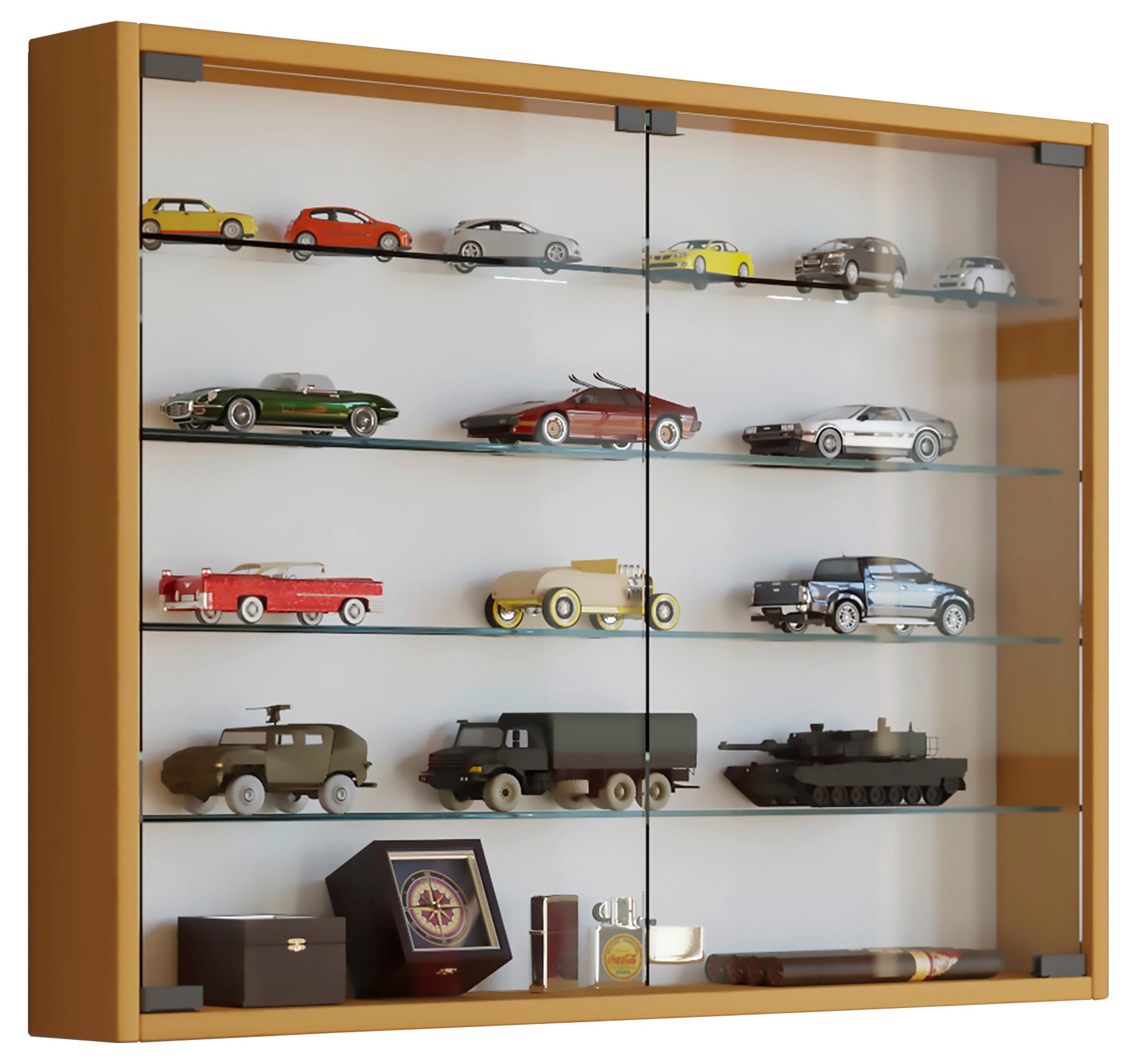 Hängevitrine Mandosa L B: 80cm Buche Dekor + Sicherheitsglas