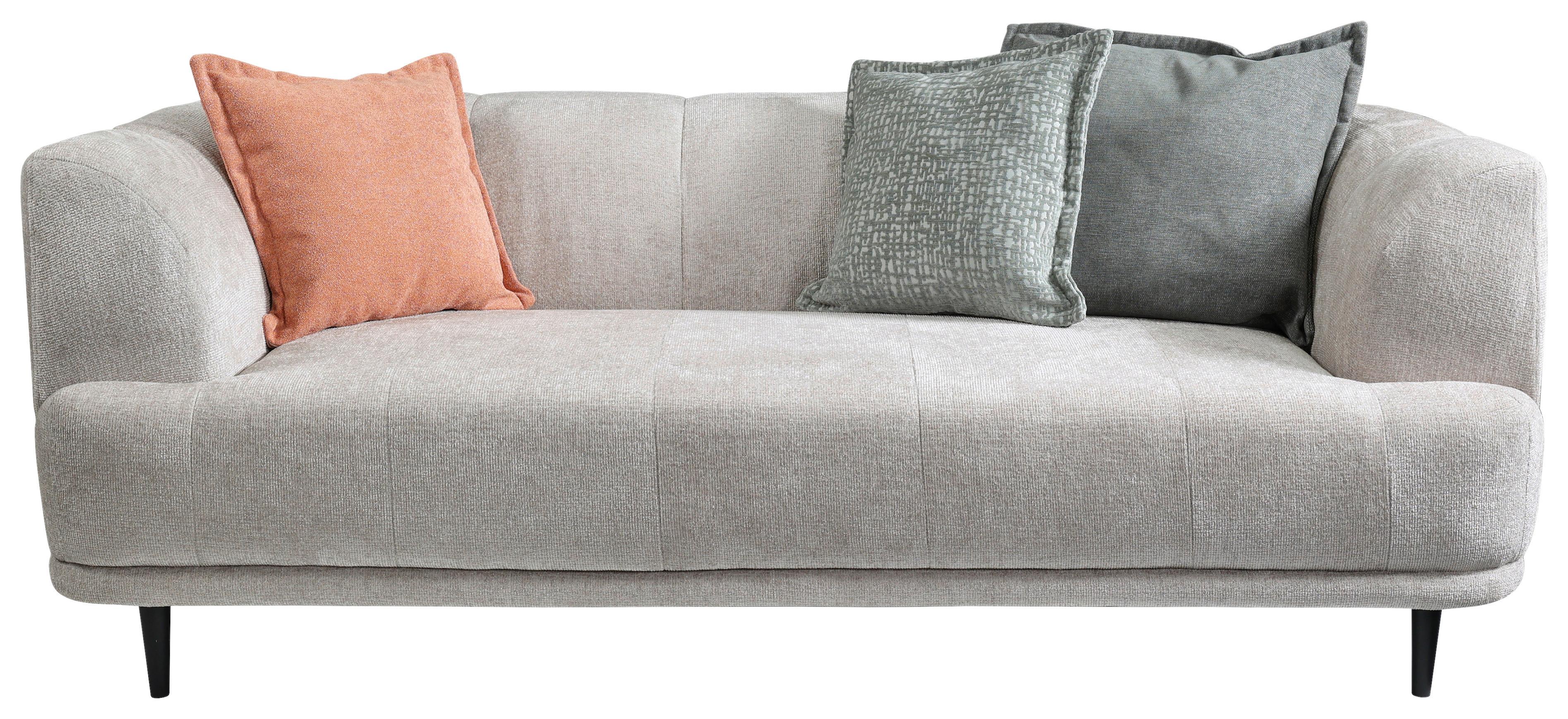 3-Sitzer-Sofa Lou Creme/Schwarz, 226 cm - Creme/Schwarz, Design, Textil (226/77/106cm) - MID.YOU