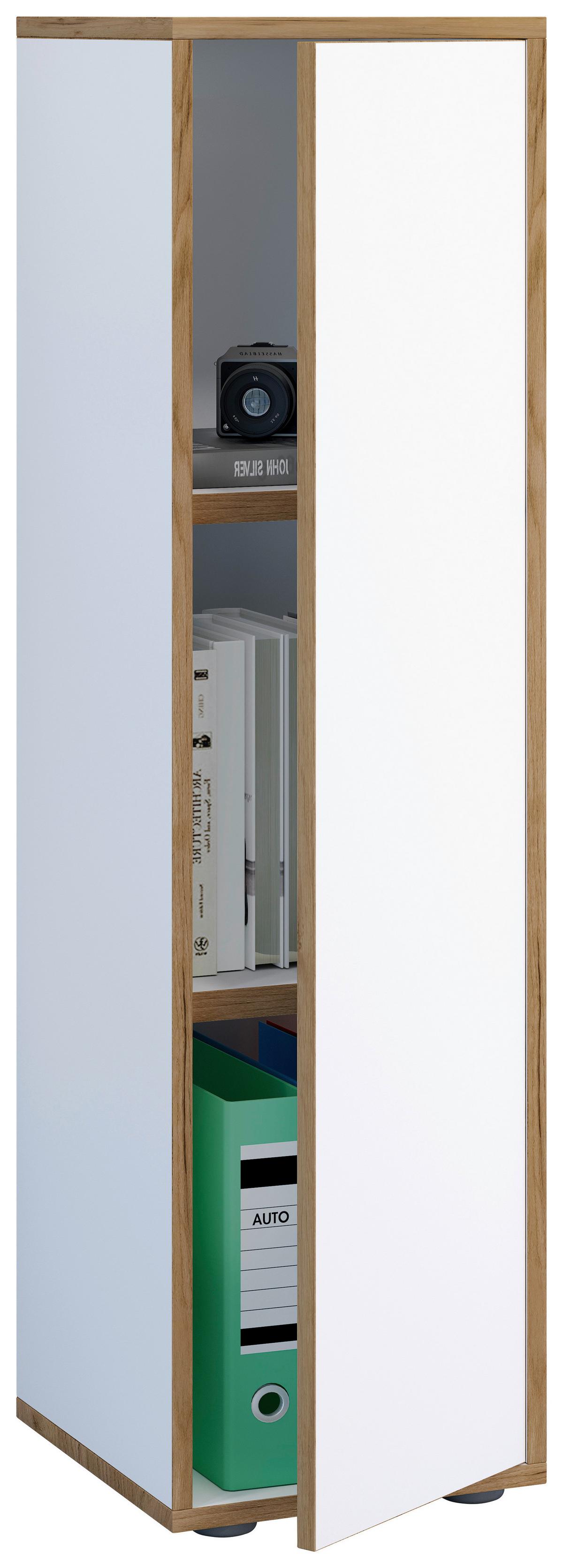 Aktenschrank Salia Weiß, Honigeiche B: 30 cm - Honigeiche/Weiß, Design, Holzwerkstoff (30/110/33cm) - MID.YOU
