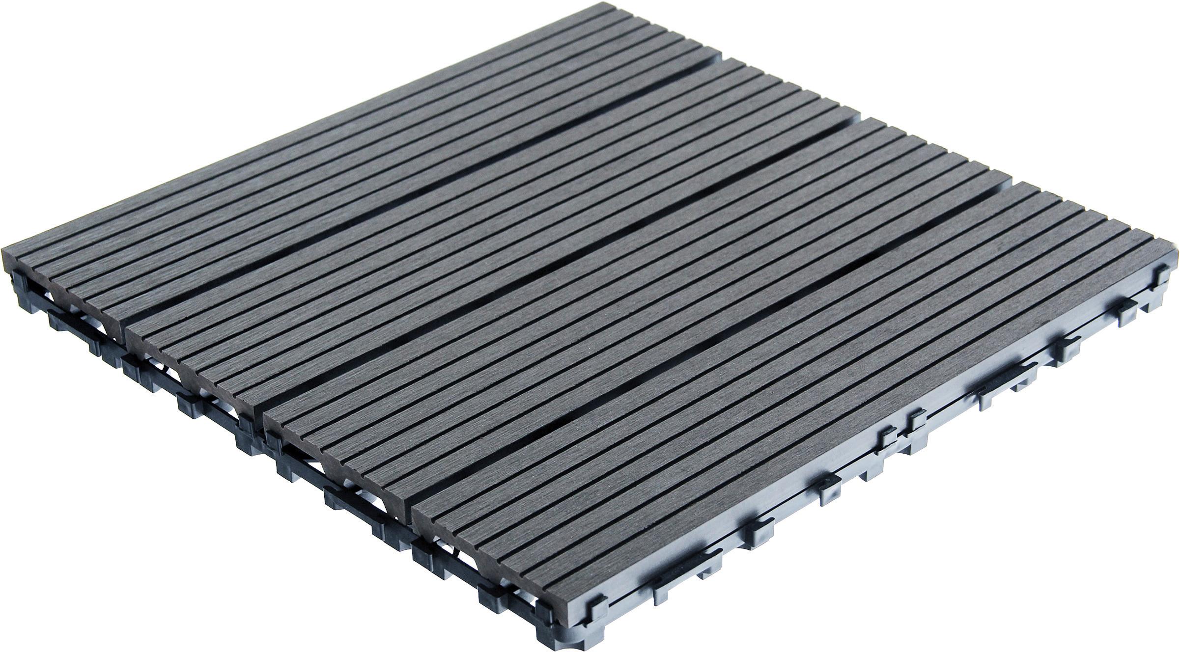 TERRASSENFLIESE NOAH 9ER-SET - Anthrazit, Basics, Holzwerkstoff/Kunststoff (30/30/2,2cm) - Beldano