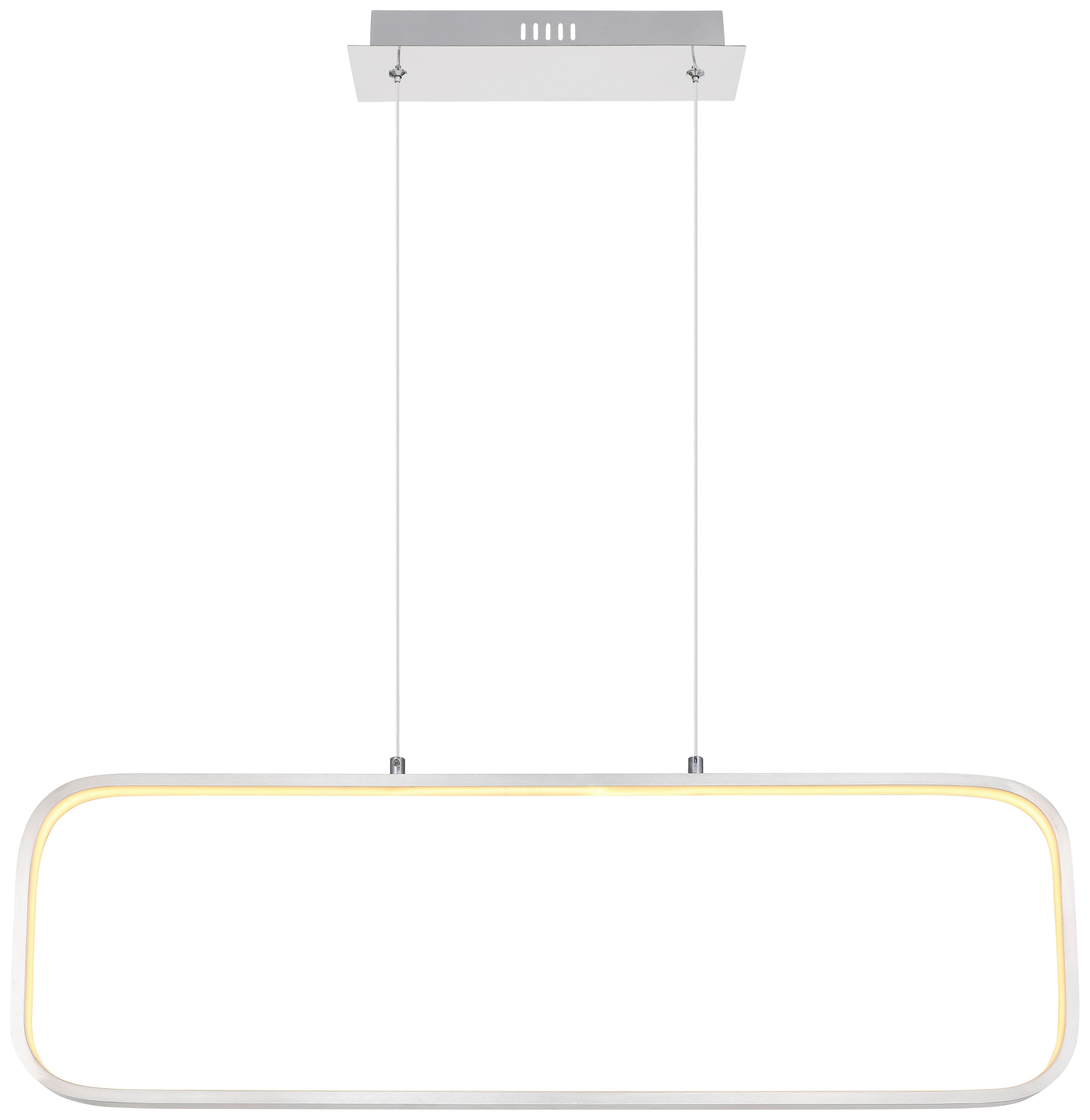 LED-Hängeleuchte H: 120 cm 1-Flammig - Opal/Nickelfarben, Basics, Kunststoff/Metall (80/10/120cm) - Globo