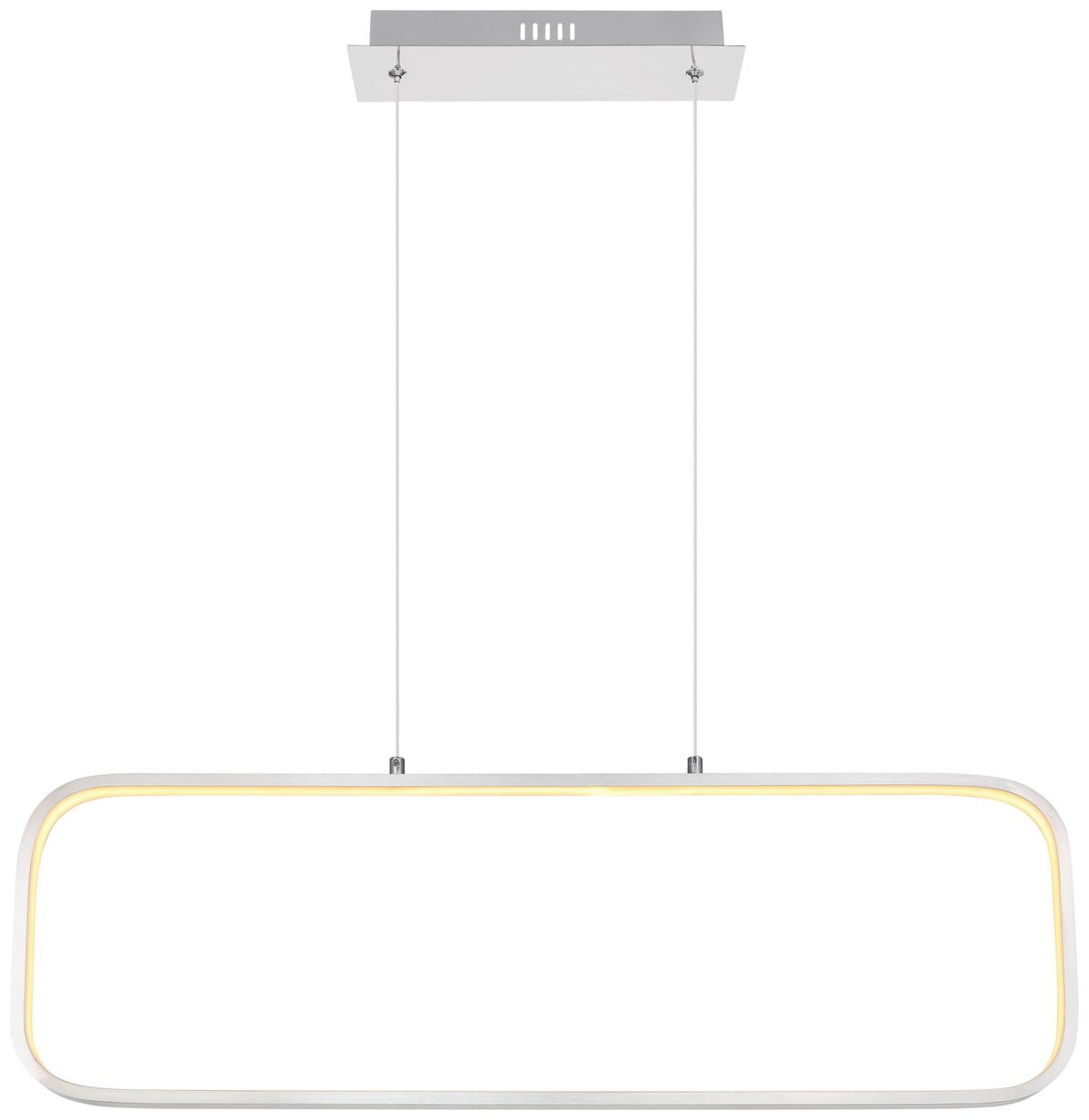 LED-Hängeleuchte H: 120 cm 1-Flammig - Opal/Nickelfarben, Basics, Kunststoff/Metall (80/10/120cm) - Globo