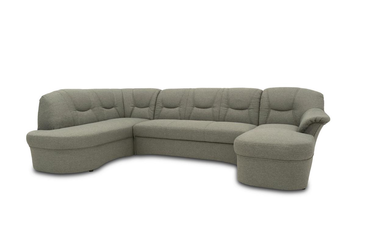 Wohnlandschaft Sarafina Graubraun - Graubraun/Schwarz, KONVENTIONELL, Textil (180/295/146cm) - MID.YOU