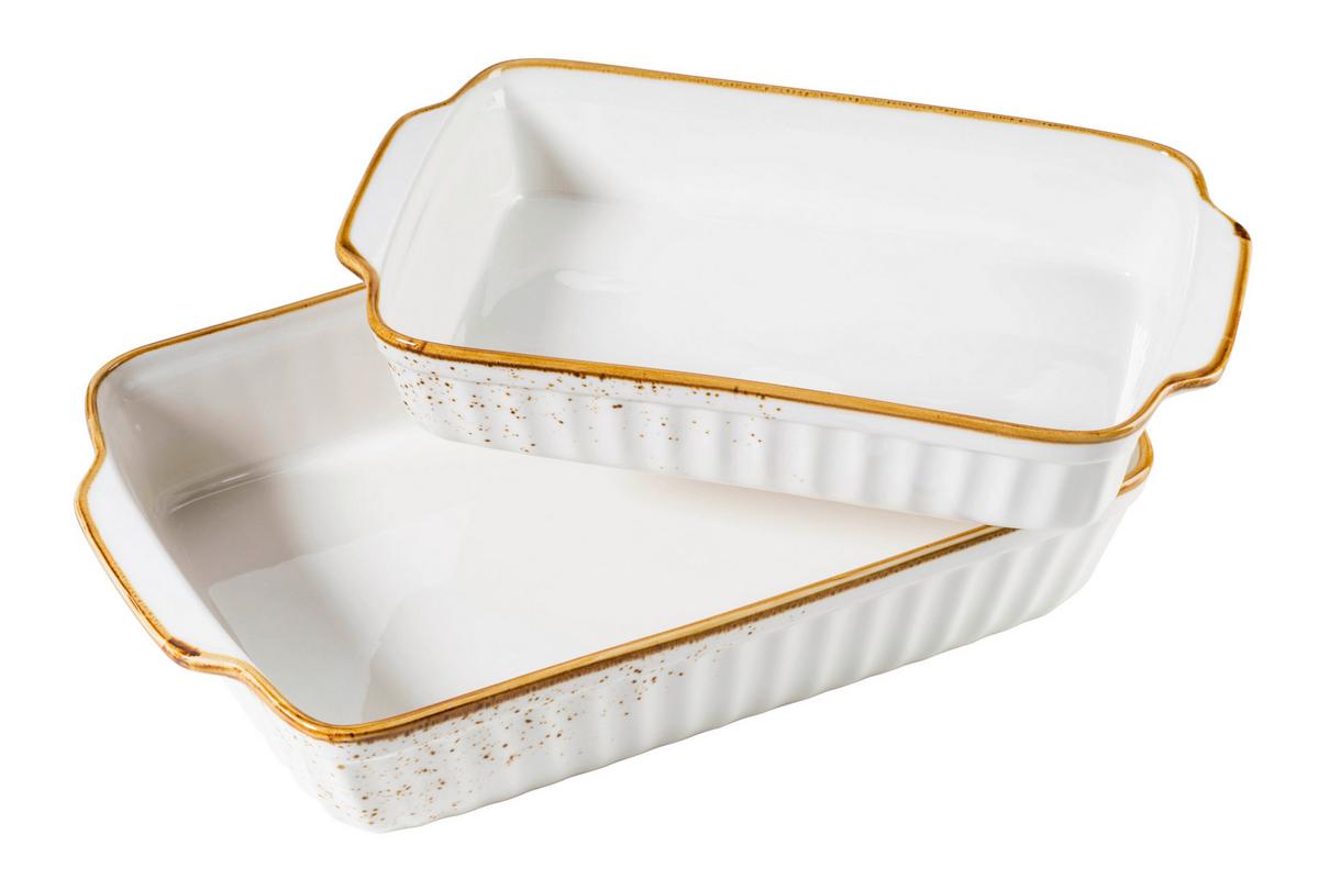 Auflaufform Pintar Porzellan Rechteckig Braun Weiß - Braun/Weiß, Basics, Keramik (36/22/6,6cm) - Mäser