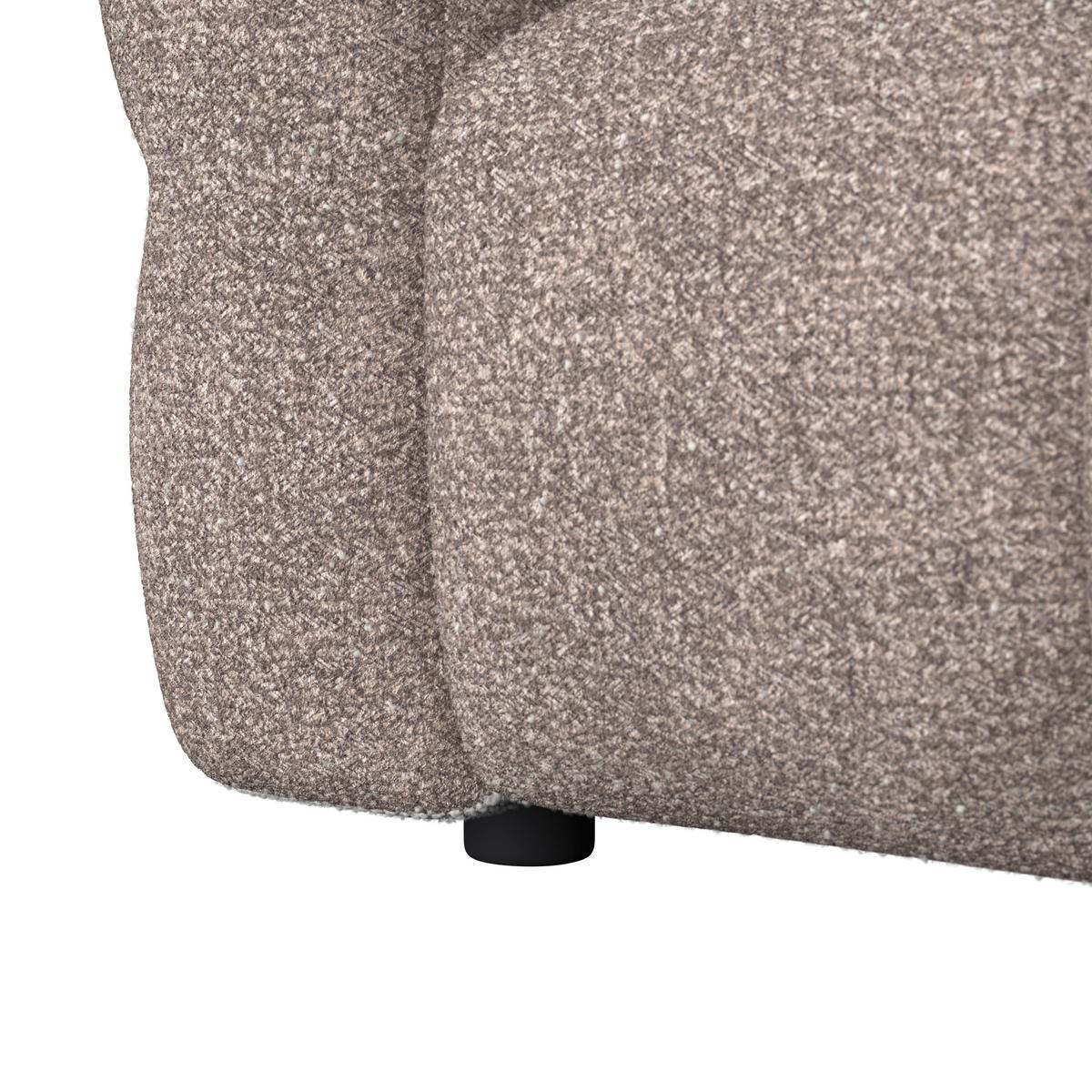 Pohovka MARIE, hnědá žinylka, max. 360 kg - černá/přírodní barvy, Moderní, dřevo/textil (232/77/90cm) - Bessagi Home