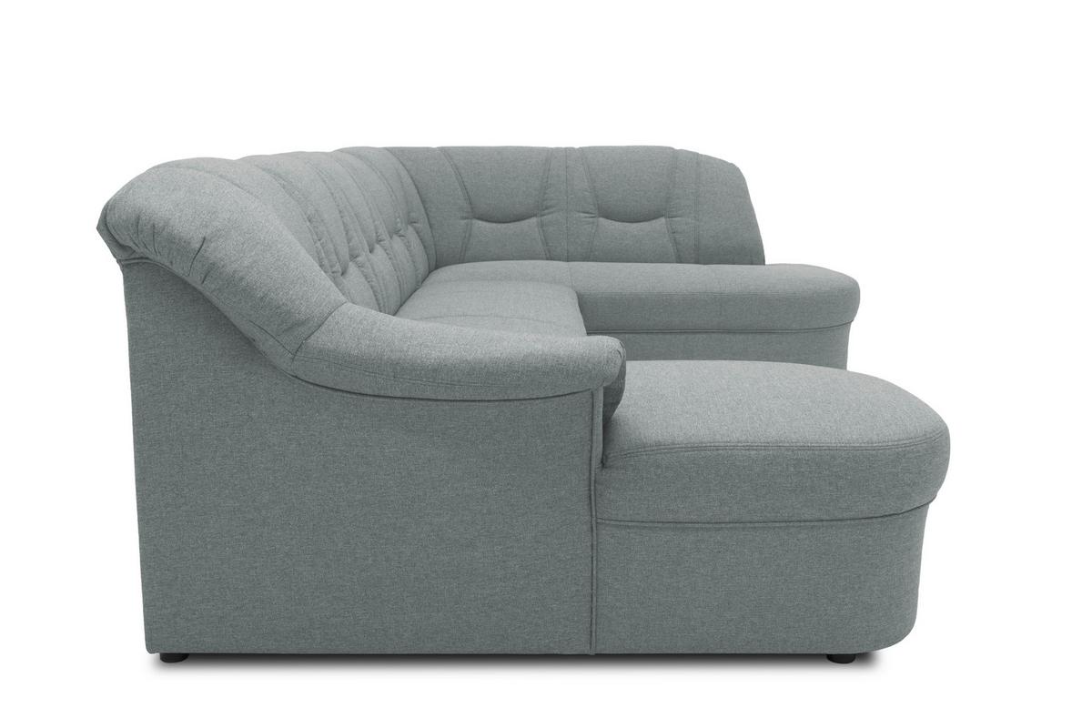 Wohnlandschaft Sarafina Grau U-Form: 146x295x180 Cm - Schwarz/Grau, KONVENTIONELL, Textil (146/295/180cm) - MID.YOU