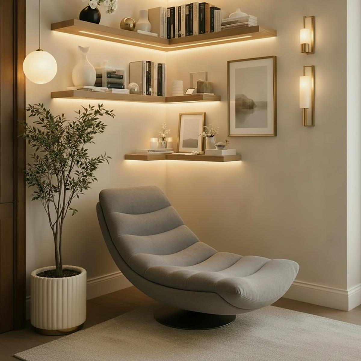 Relaxační křeslo LENA, šedá, max. 140 kg - šedá/černá, Moderní, kov/textil (85/82/113cm) - Bessagi Home