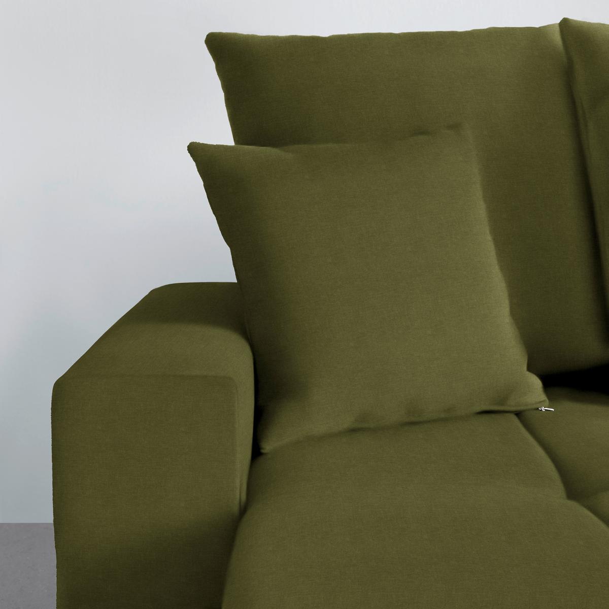 Rohová sedačka ALATRI, oboustr.,oliv.zelená,s polšt. - černá/zelená, Moderní, textil/plast (289/90/176cm) - Based