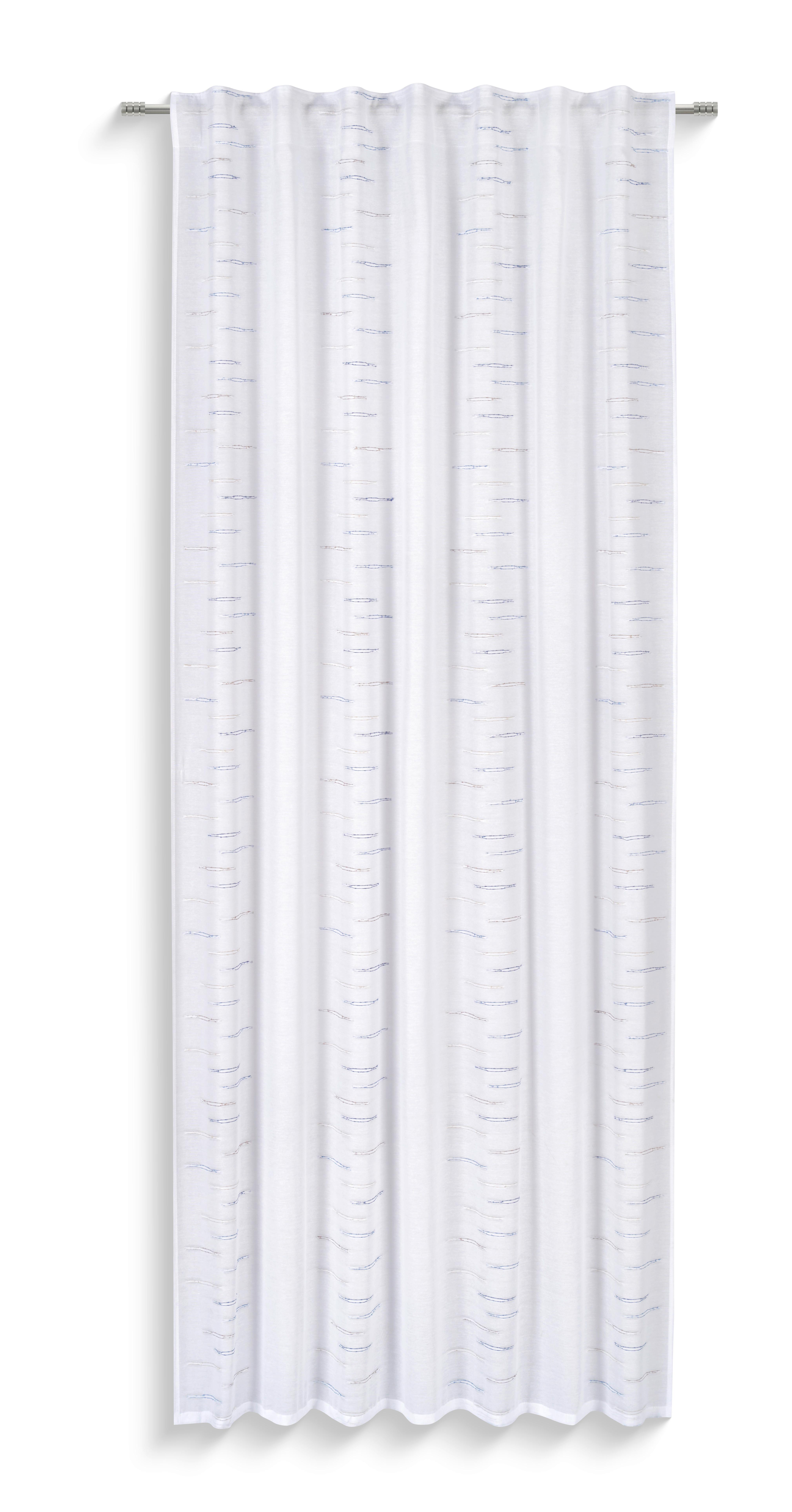 Fertigvorhang Elea - Blau/Weiß, MODERN, Textil (140/245cm) - Luca Bessoni