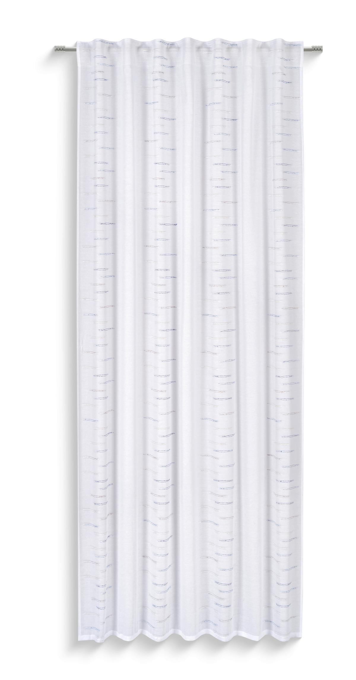 Fertigvorhang Elea - Blau/Weiß, MODERN, Textil (140/245cm) - Luca Bessoni