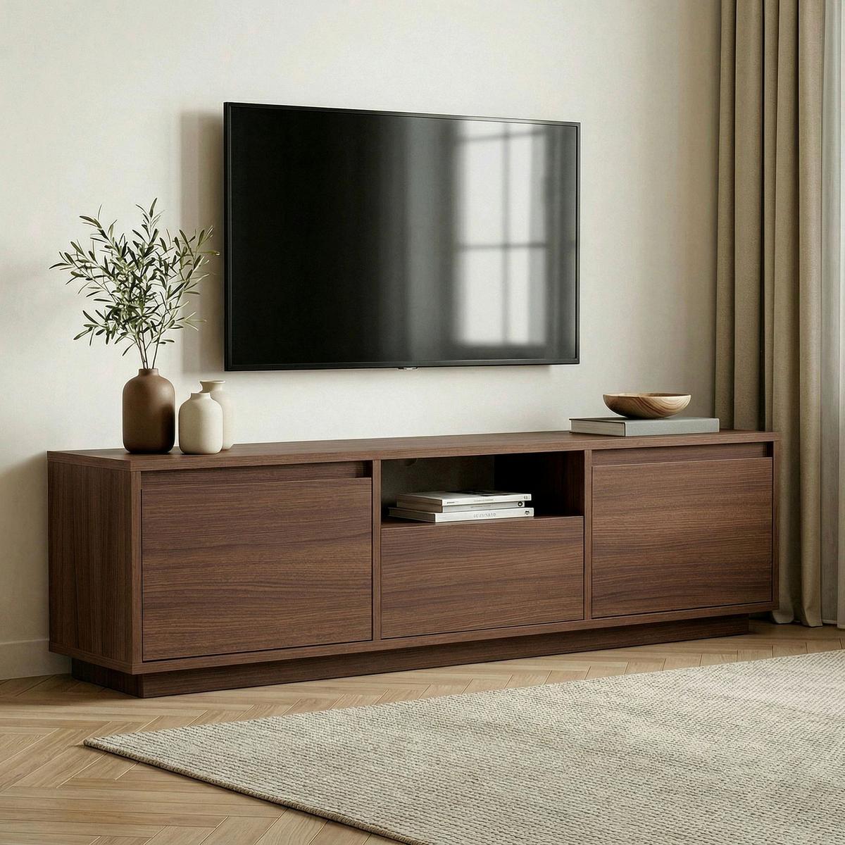 TV-ELEMENT Walnussfarben B:160cm - Walnussfarben, MODERN, Holzwerkstoff (160/42/30cm)