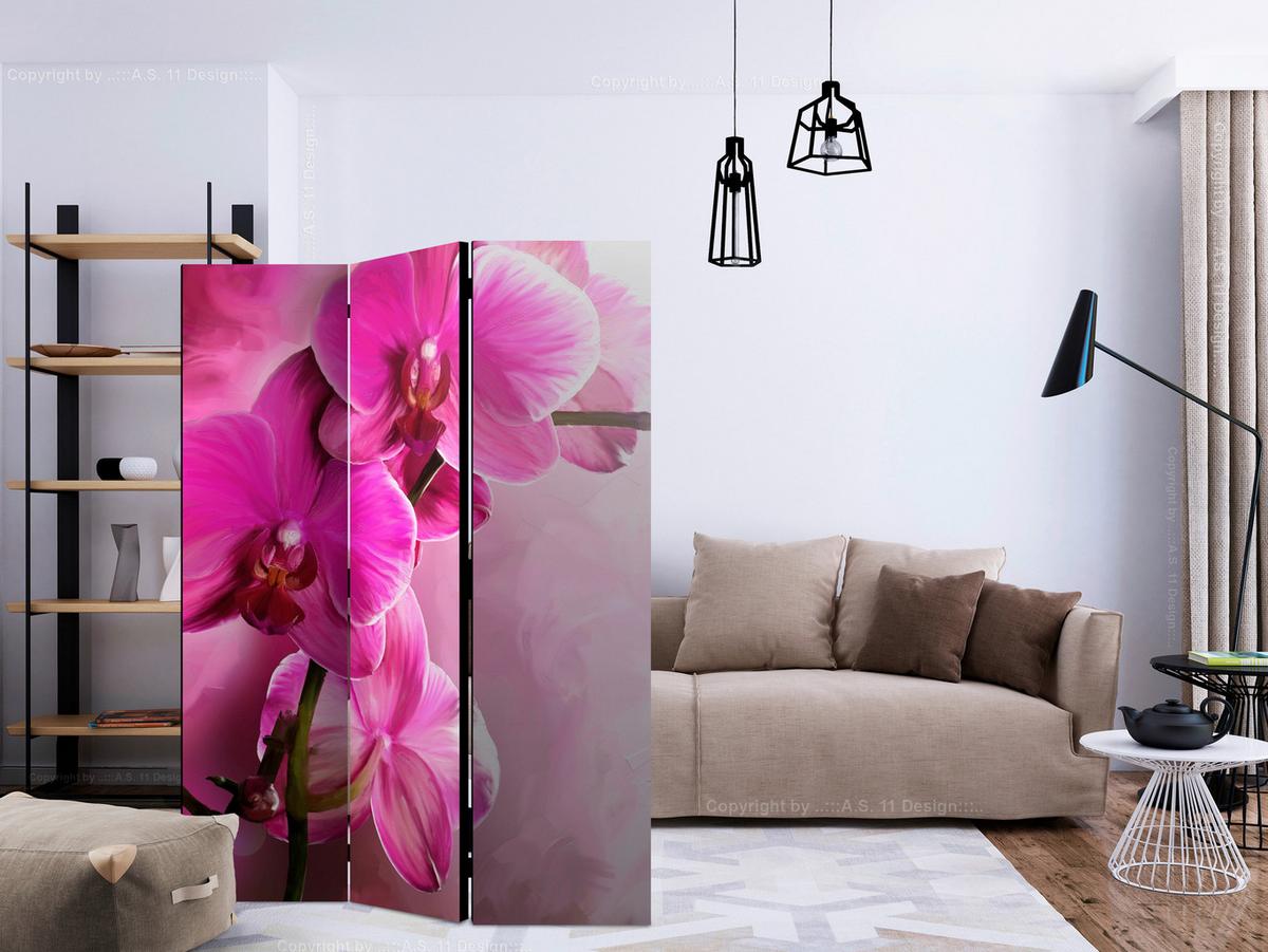 Paravent Pink B: 135 Cm - Pink, Basics, Holz/Textil (135/172/3cm) - artgeist