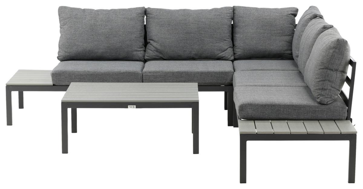 Loungegarnitur Odense - Schwarz, KONVENTIONELL, Metall (133/167cm) - Gardenson