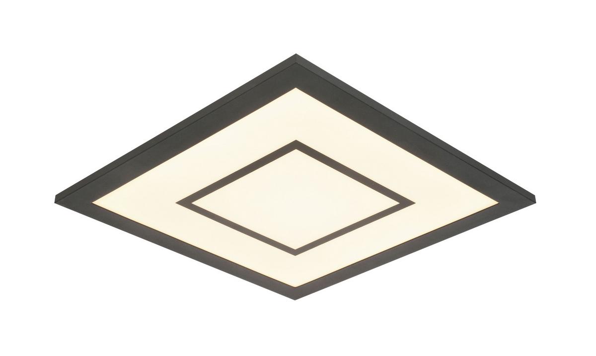 STROPNÉ LED SVIETIDLO Prem, 35/35/6cm - čierna, Modern, kov/plast (30/30/5,5cm) - Modern Living