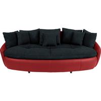 Big Sofa Aruba mit Kissen Schwarz/Rot Lederlook - Rot/Schwarz, LIFESTYLE, Textil (238/80/140cm)