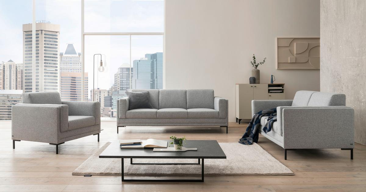 3-sitzer-sofa Looks Vii - Silberfarben/Schwarz, Design, Textil (210/82/90cm) - LOOKS by W.Joop