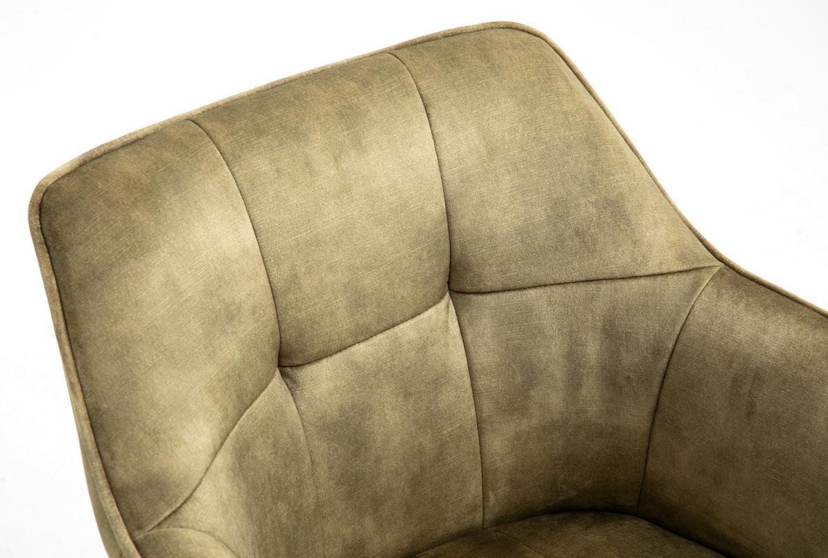 Drehstuhl Kipper - Schwarz/Olivgrün, MODERN, Kunststoff/Textil (60/90/61cm) - Livetastic