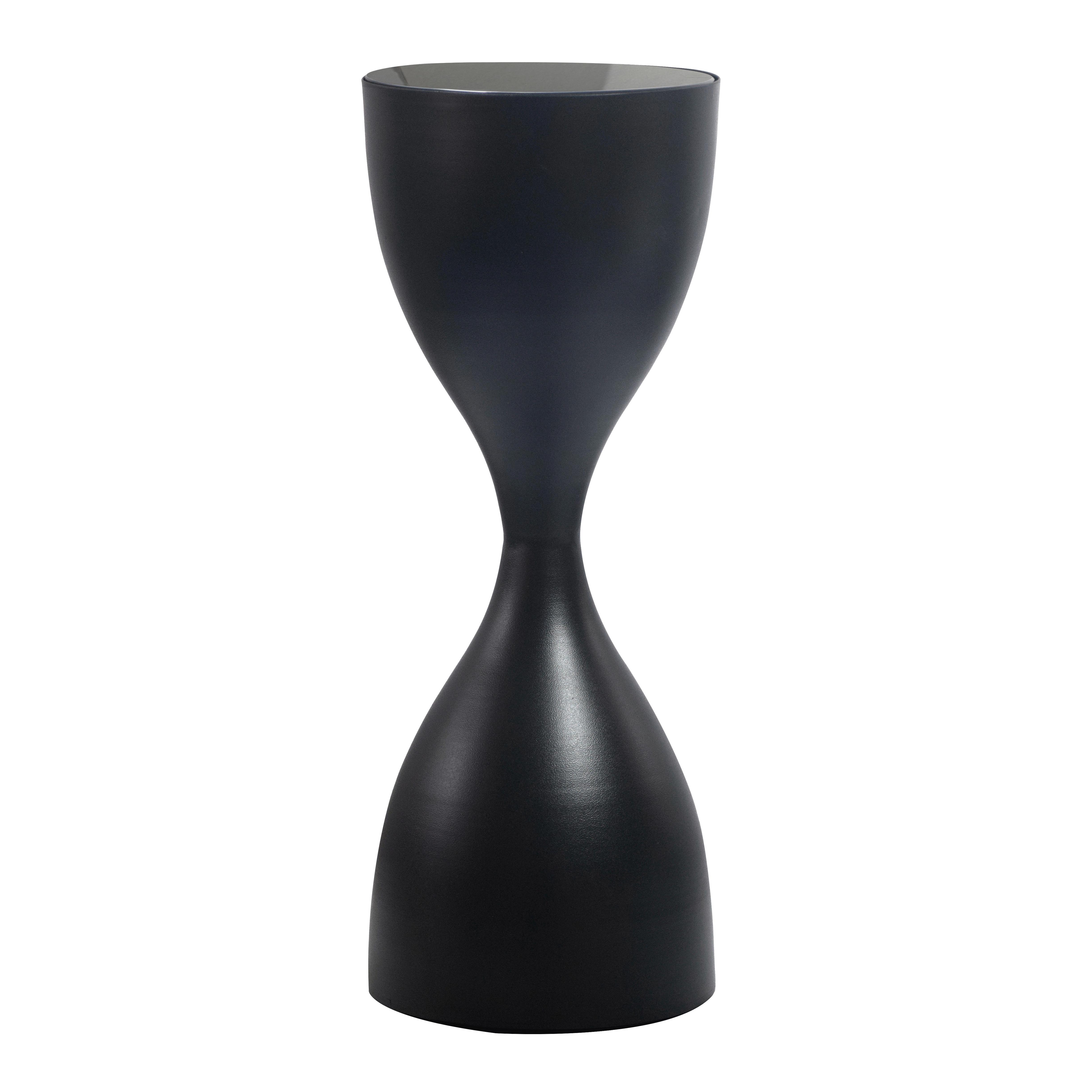 Príručný stolík čierny - čierna, Design, kov/sklo (23/23/62cm) - MID.YOU