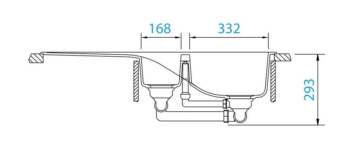 Granitový drez SCHOCK Waterfall D-150 POLARIS - biela, Modern, kameň (100/18/14/50cm) - Schock