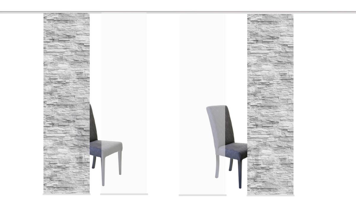Flächenvorhang 4er Set Wallis - Anthrazit/Weiß, Design, Textil (60/245cm) - Schmidt W. Gmbh