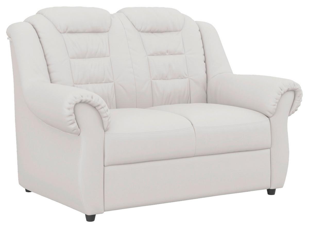 Sitzgarnitur 3-tlg. Weiß Lederlook - Schwarz/Weiß, KONVENTIONELL, Textil - Livetastic