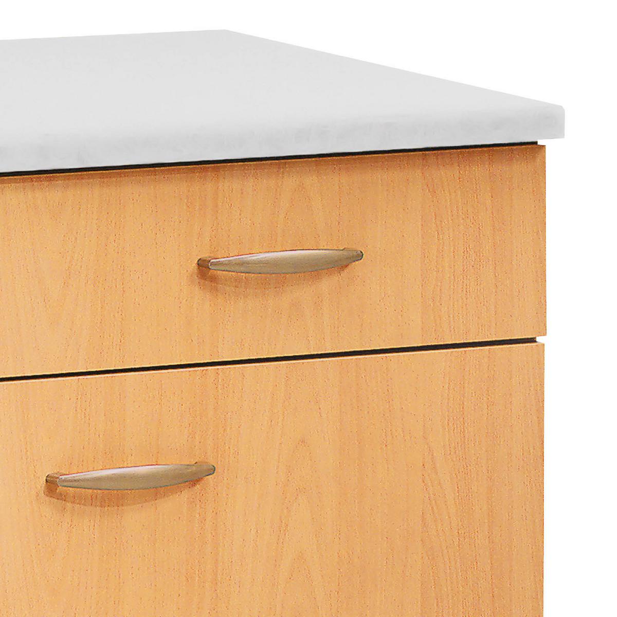 Küchenunterschrank Nano 100 cm Buche Dekor 2-Türig - Beige/Buchefarben, MODERN, Holzwerkstoff (100/85/57cm) - FlexWell