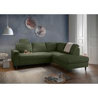 Eckschlafsofa Passione Dunkelgrün S: 242x200 Cm - Dunkelgrün/Schwarz, MODERN, Textil (242/200cm) - Livetastic