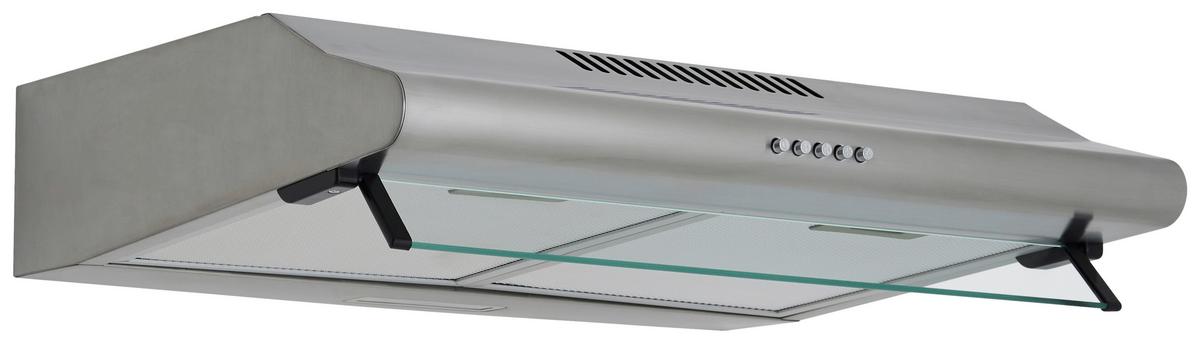 Dunstabzugshaube Tila Edelstahlfarben B: 60 cm, Led - Edelstahlfarben, Trend, Glas/Metall (60/13/50cm) - Respekta