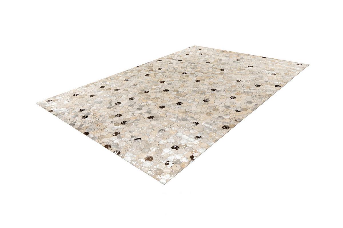 Lederteppich Ravi 400 - Silberfarben/Grau, KONVENTIONELL, Leder (160/230cm)
