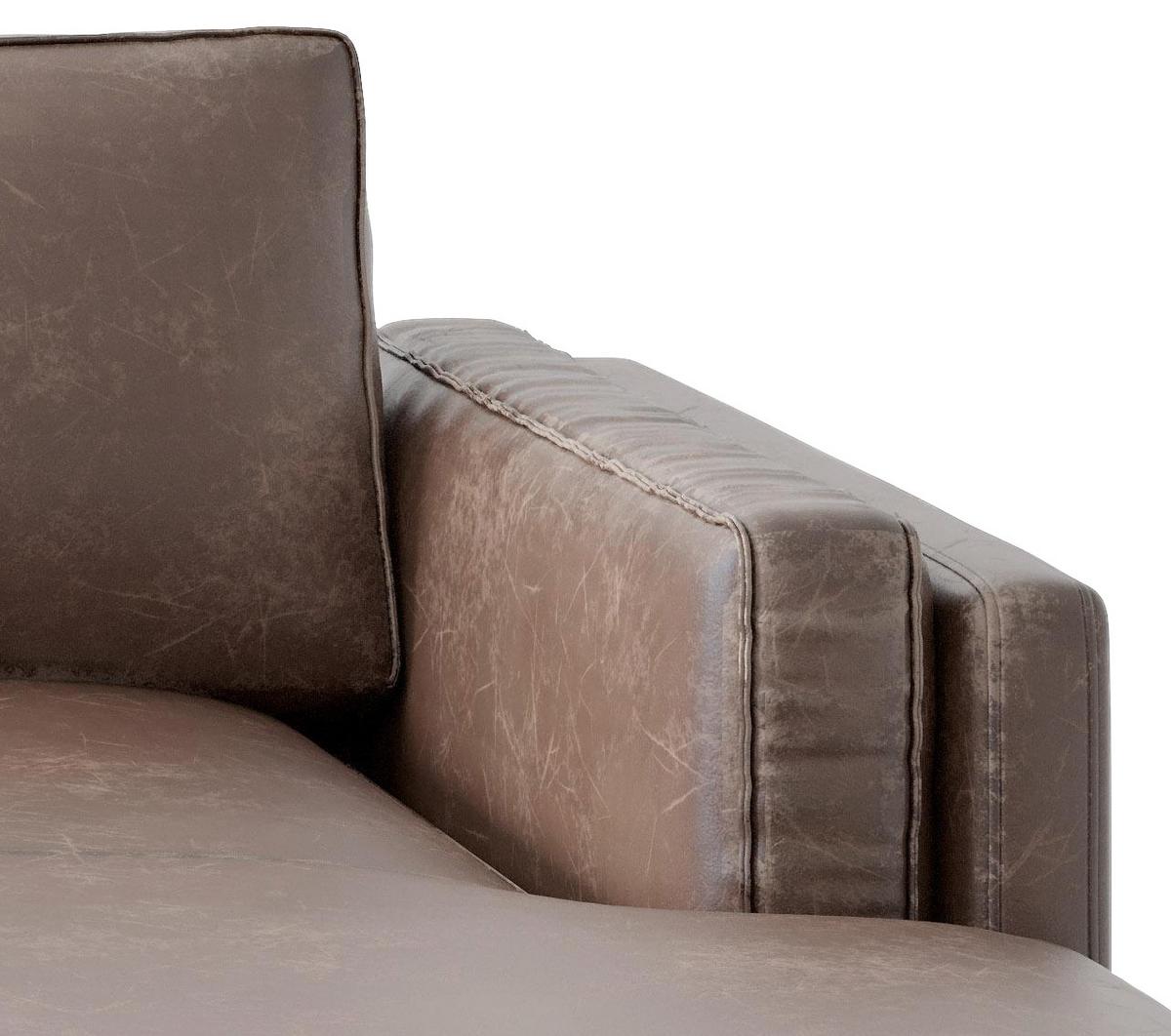 Ecksofa Packo Rotbraun S: 265x160 Cm - Rotbraun/Schwarz, Design, Textil (265/160cm) - Livetastic