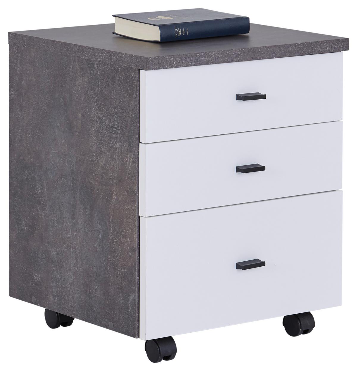 Görgős Konténer 4-You *TOP ÁR* - sötétszürke/fehér, Modern, faalapú anyag (43/53/40cm) - Best Price