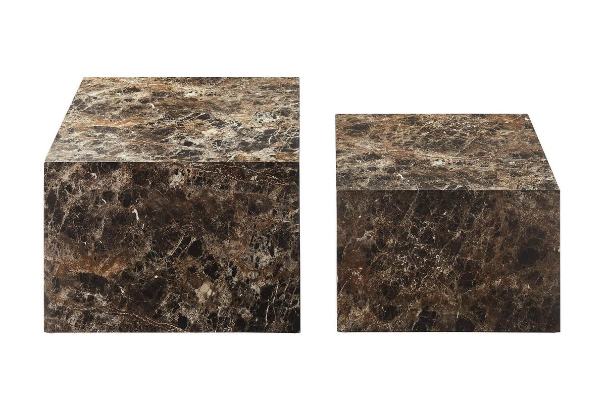 Couchtischset 2-teilig Braun - Braun, Design, Holzwerkstoff (58-50/58-50/40-33cm) - Livetastic