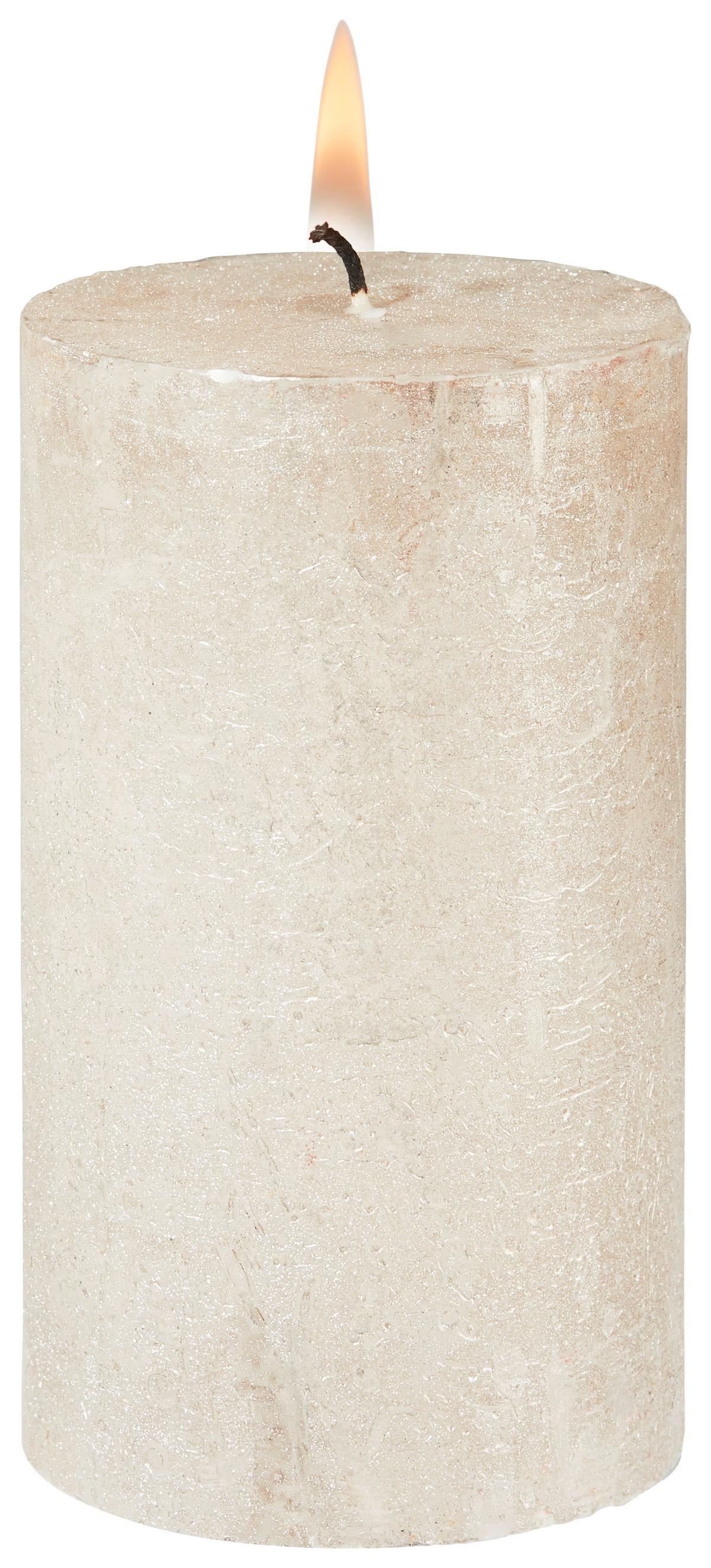 Válcová svíčka Shiny, 6,8/12cm - šedá/měděné barvy (6,8/12cm) - Modern Living