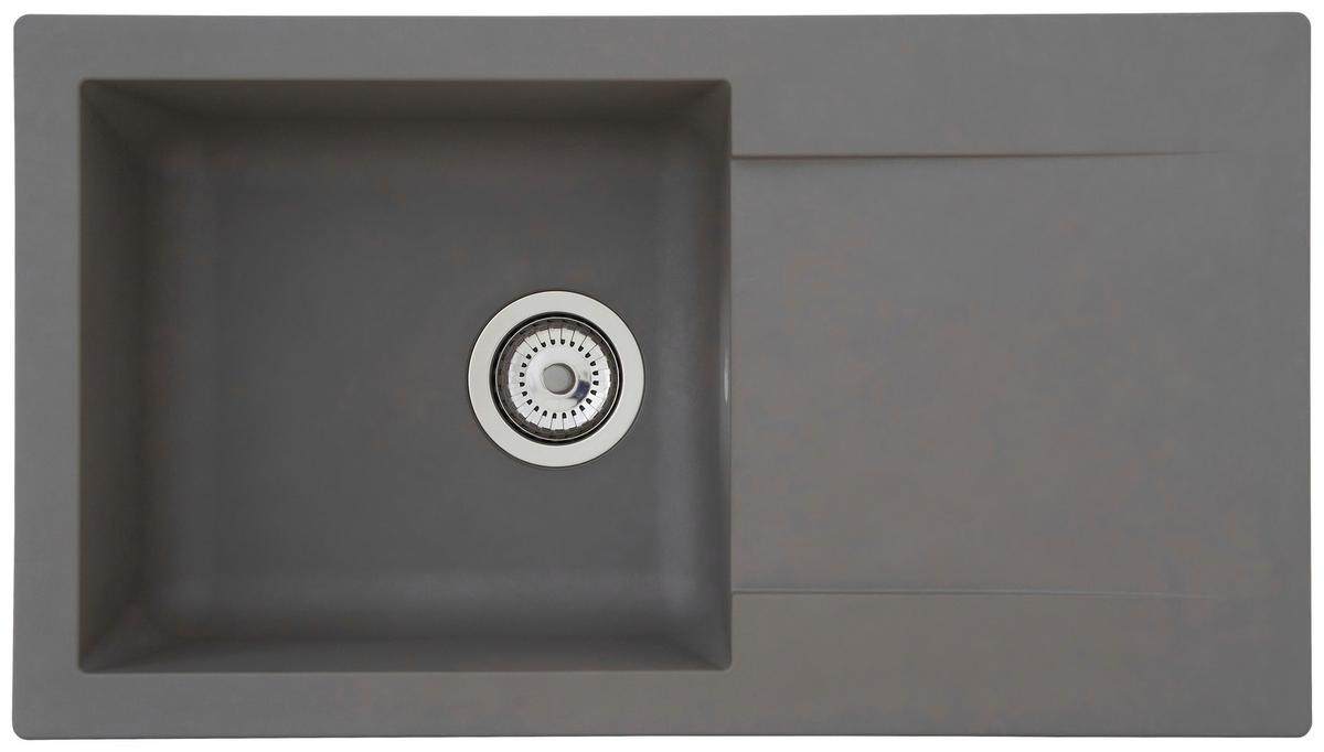 Spüle Respekta Denver Kunststein Bxt: 78x43,5 cm - Grau, Trend, Glas/Kunststoff (78/17/43,5cm) - Respekta