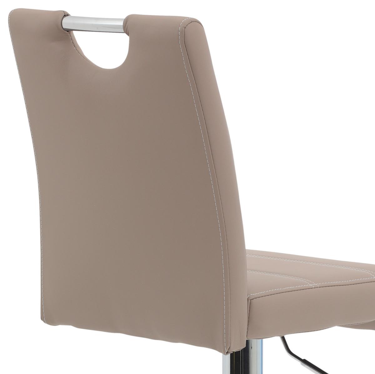 Barhocker-Set Miranda H - Chromfarben/Weiß, MODERN, Textil/Metall (38/97-119/50cm) - MID.YOU