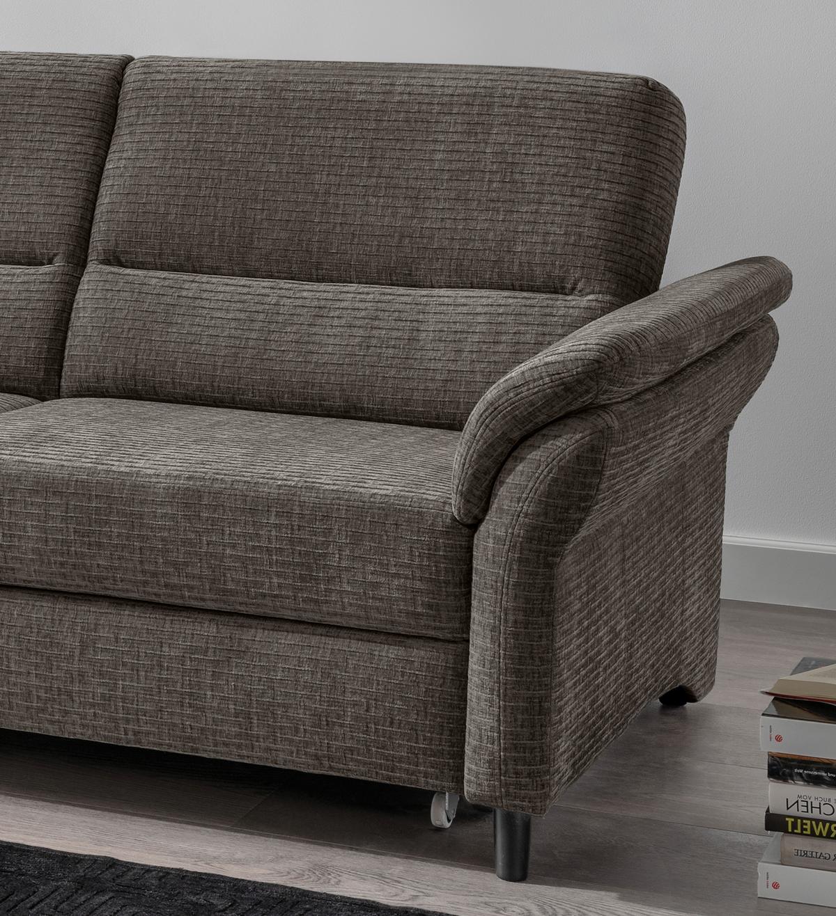 Ecksofa Cavoli Graubraun S: 176x279 cm - Graubraun/Schwarz, MODERN, Textil (176/279cm) - Livetastic