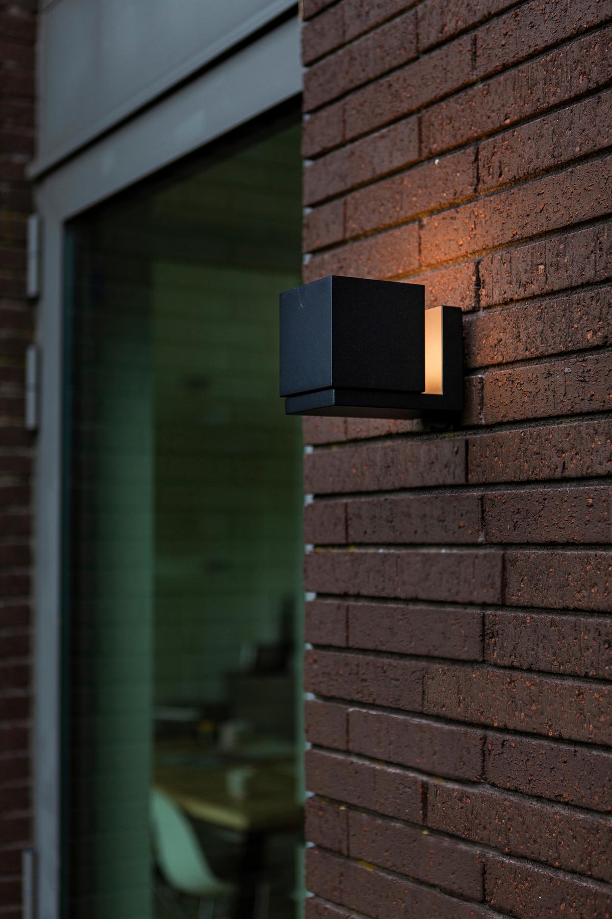 Led Außenleuchte 12 W Kunststoff/metall Wandmontage - Schwarz/Weiß, Design, Kunststoff/Metall (11,6/10/14,8cm)