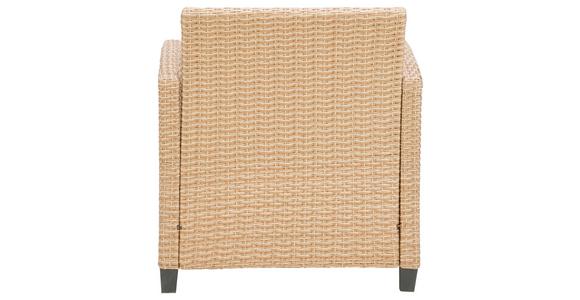 Loungegarnitur 6-Tlg. Porto- Multi, Polyrattan mit Kissen - Hellbraun/Grau, MODERN, Kunststoff/Textil (190/237cm) - Beldano