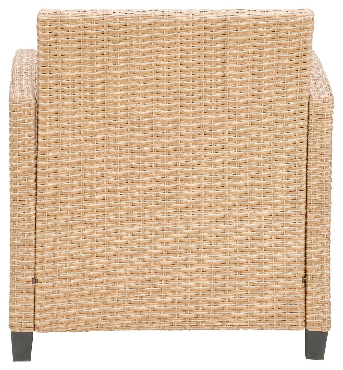 Loungegarnitur 6-tlg. Porto- Multi, Polyrattan Mit Kissen - Hellbraun/Grau, MODERN, Kunststoff/Textil (190/237cm) - Beldano