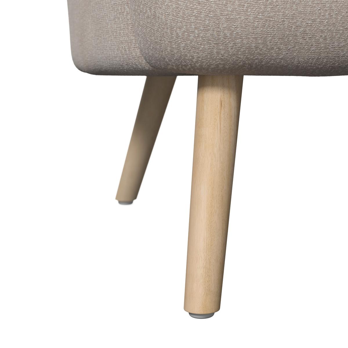 Relaxační křeslo SONJA, krémová žinylka, max.140 kg - krémová/přírodní barvy, Moderní, dřevo/textil (71/69/68cm) - Bessagi Home